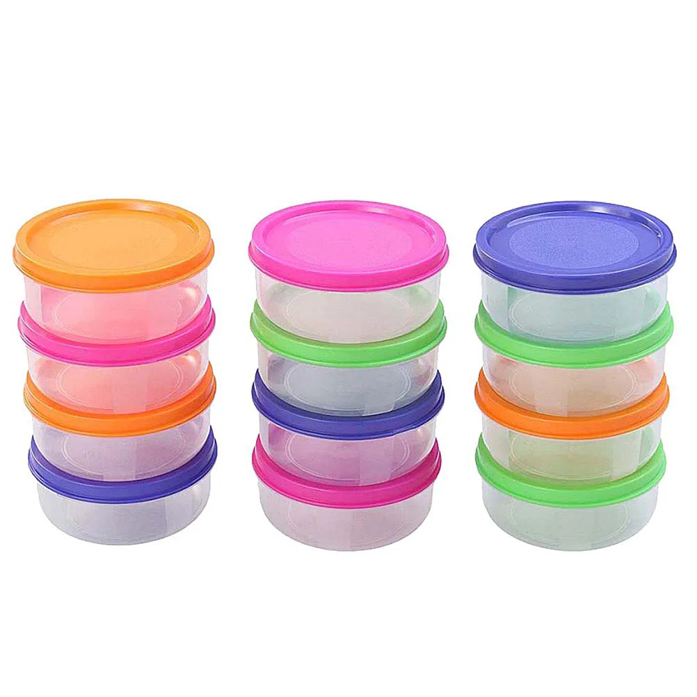 

Food Containers Storage Box Container Freezer Bento Plastic Lunch Cups Prep Meal Fridge Baby Reusable Salad Round Lids Sauce