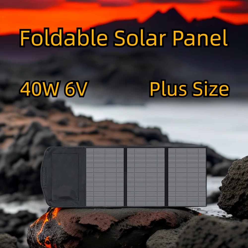 

NEW 40W Plus Size Solar Panel Charger Foldable Solar Plate 6V USB Safe Charge Cell Solar Phone Charger for Home Outdoor Camp