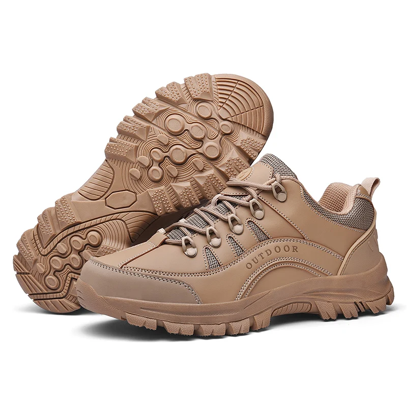 

Высококачественные мужские ботинки, нескользящая кожаная обувь, Мужская популярная Удобная демисезонная мужская обувь, Рабочая обувь для походов