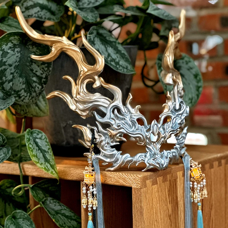 Косплей Китайский Стиль Маски Дракона Аниме Маска Ханфу Костюм Аксессуары