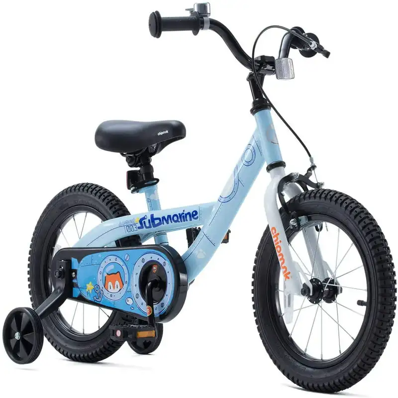 

Boys Girls and 's Submarine Steel 16 In Bike Training Wheels and Kickstand Blue