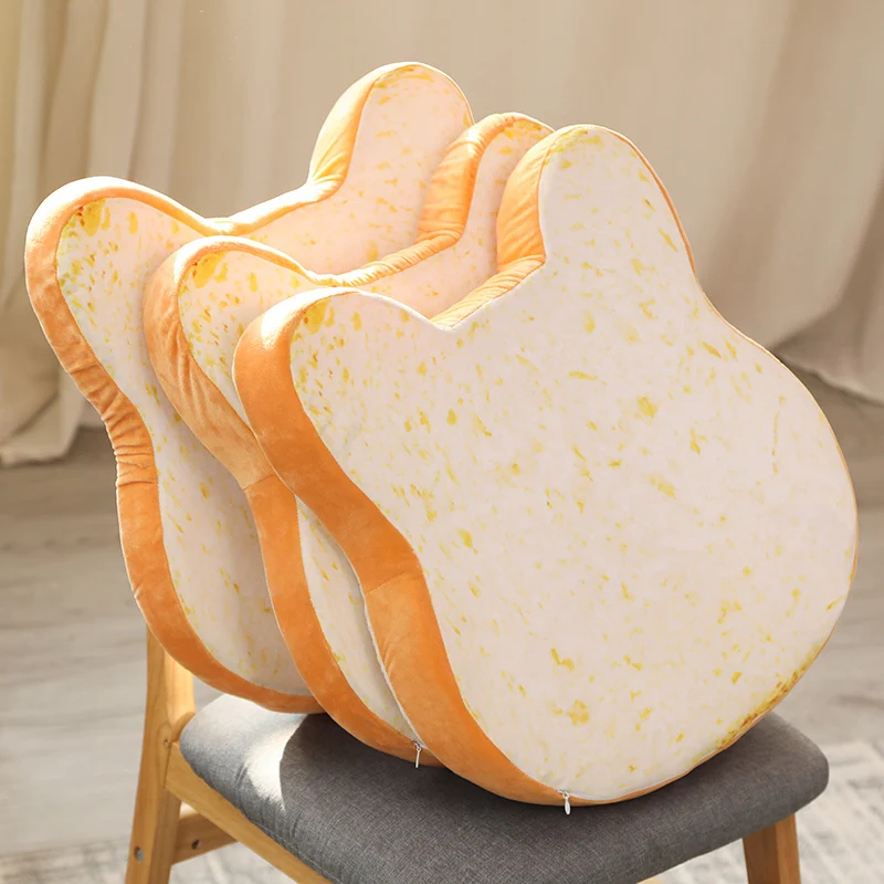 

Kawaii Плюшевые игрушки в виде головы кошки хлеба, мягкий милый диван, обеденный стул, подушка, подарок для девочки на день рождения, украшение ...