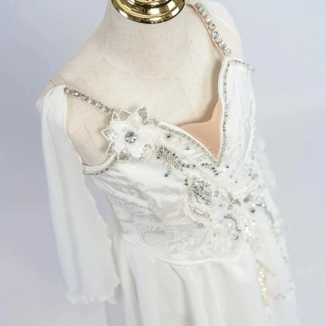 

Новинка 2023, белое балетное платье с Купидоном, ангелом, частное, профессиональное, на заказ, для взрослых и детей, платье для выступлений, для выступлений, для девушек, для выступлений
