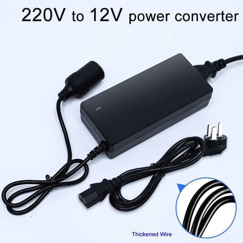 

110V 220V to 12V Car Power Converter 60W Charger Veicular for Car Vacuum Cleaner Refrigerator Transformer Vehicle to Household