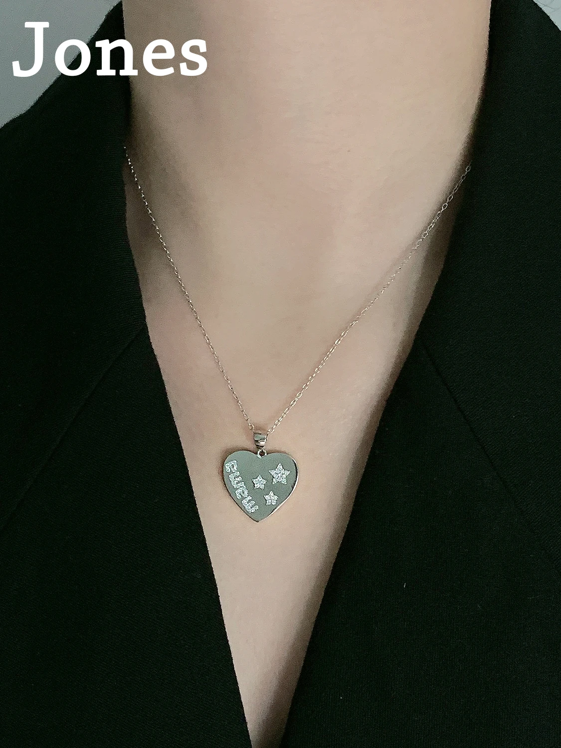

S925 Sterling Silver Necklace Simplicity Heart-Shaped Love Mama Five-Pointed Star Mom Ladies Secklace Fashion Jewelry Pendant 1