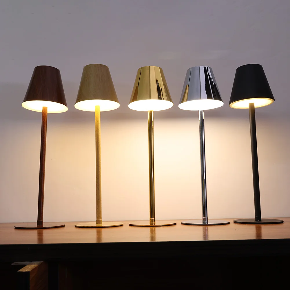 

Led Metal Desk Lamp Retro Cafe Bar Table Lamp Rechargeable Bedroom Desk Light Dimming Eye Protection Lamp Night Lights