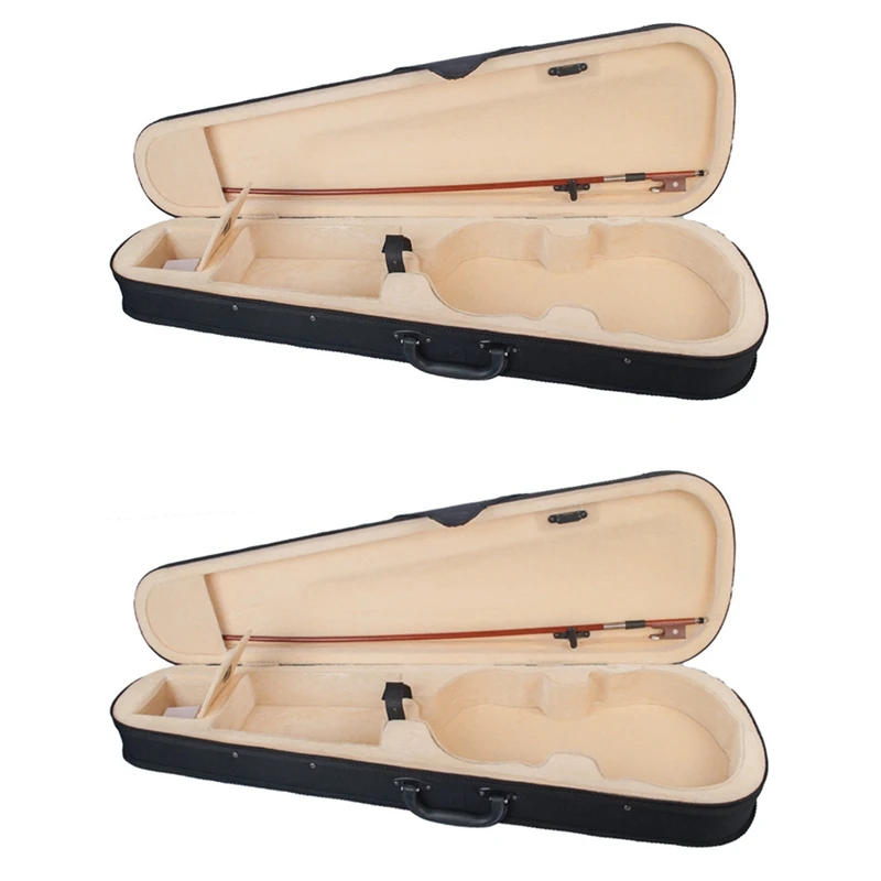 

2 шт. чехол для скрипки Профессиональный Твердый чехол для скрипки треугольной формы желтые внутренние части для скрипки-3/4 размера и 4/4 размера