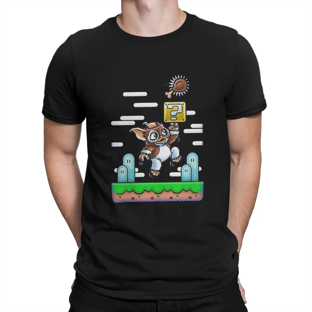 

Креативная футболка Gremlins Gizmo для мужчин, супер вешалка с круглым вырезом, Полиэстеровая футболка, хип-хоп, подарки на день рождения, уличная ...