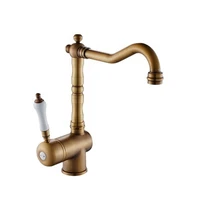 single handle classic antique brass kitchen sink faucet
