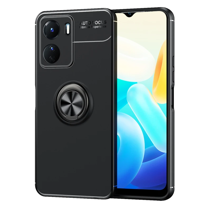

For Vivo Y16 Case Cover For Vivo Y16 Capa New Phone Bumper Shockproof Soft Ring Magnetic Holder For Cover Vivo Y 16 Y16 Fundas