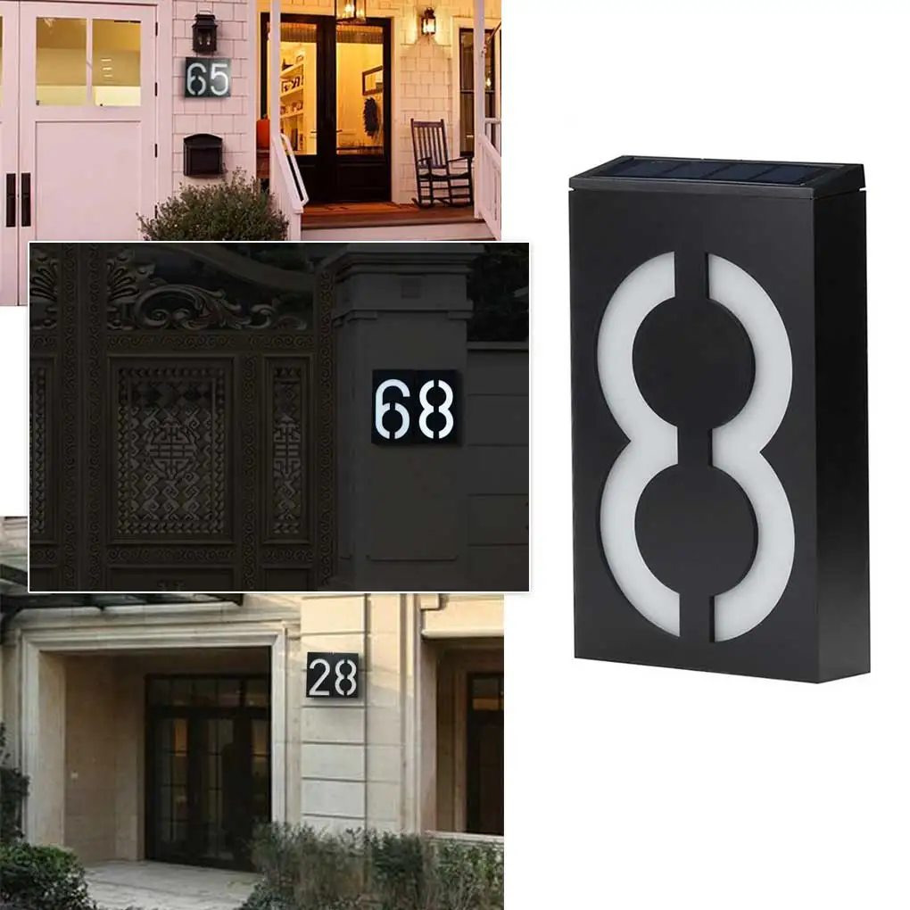 

Number Solar Doorplate Light Large Lamp Led Landscape Evening House