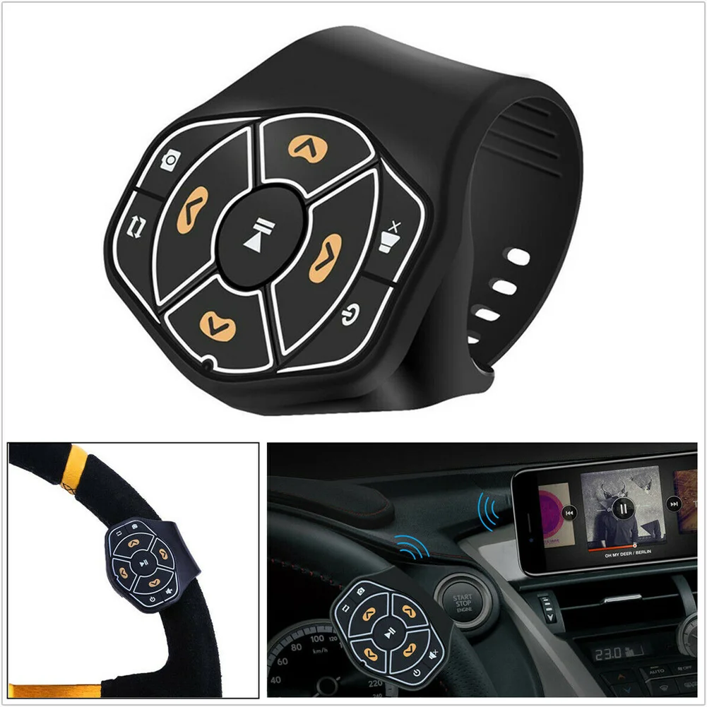 

Universal Wireless Bluetooth Car Steering Wheel Button Remote Control Handsfree Audio Music MP3 Player Android Remote Controller