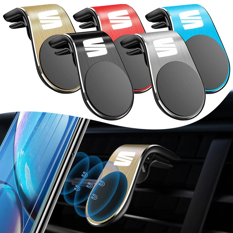 

Magnetic Car Phone Holder Air Vent Clip Mount Cellphone GPS Support For Car Styling Accessories For SEAT Leon Ibiza Alhambra
