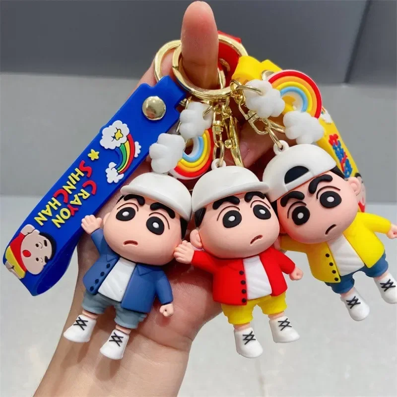 Новый Аниме Crayon Shin-chan Kawaii Q Version фигурка ПВХ сумка подвеска ключ автомобиль брелок