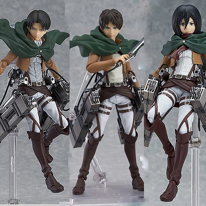 

1Pc Figma Levi Eren Mikasa Ackerman Action Figure Anime Attack on Titan Assemble Movable Figurine Model Toy Collections Gift