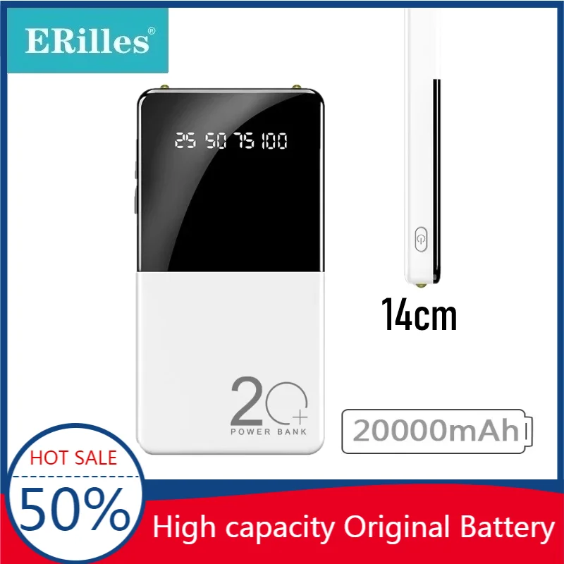 20000mAh Slim Power Bank Portable Charger External Battery Pack Powerbank for iPhone 12 Pro Xiaomi Mi 8 Huawei Samsung Poverbank |