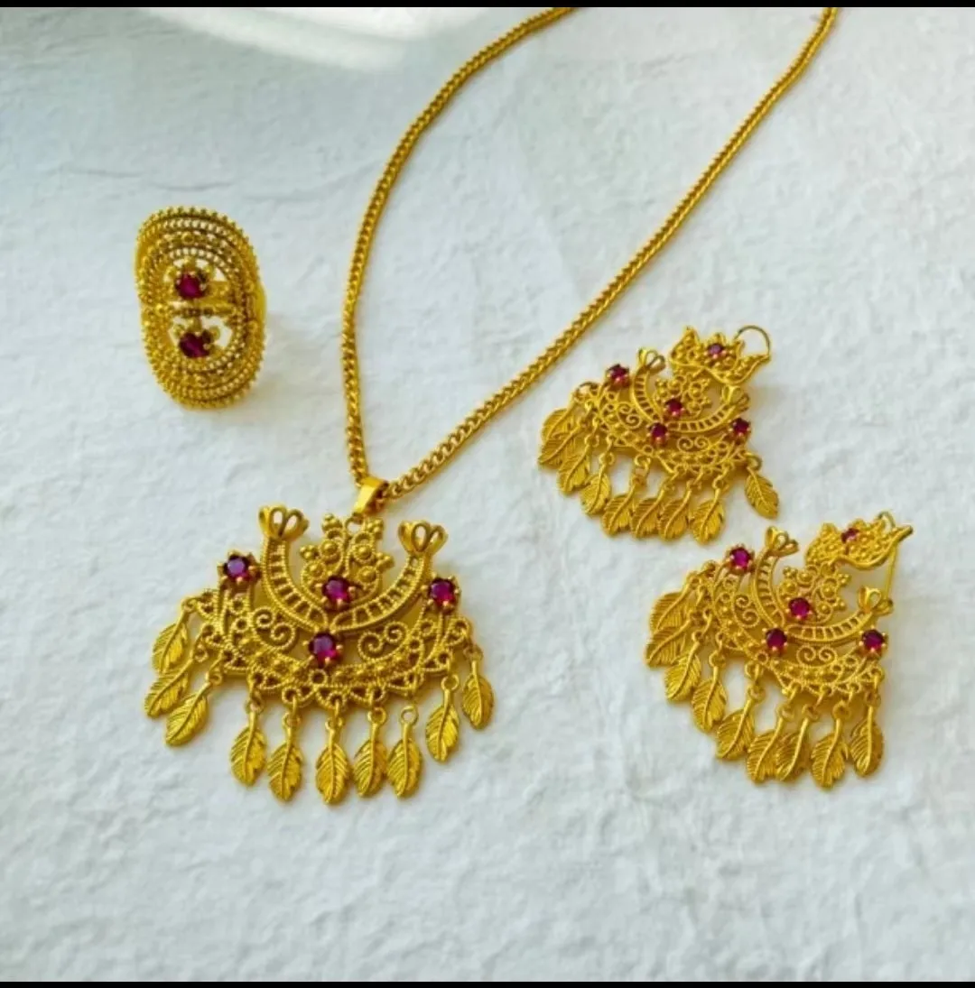 Ожерелье серьги кольцо набор украшений для женщин Bu10250 3 шт.