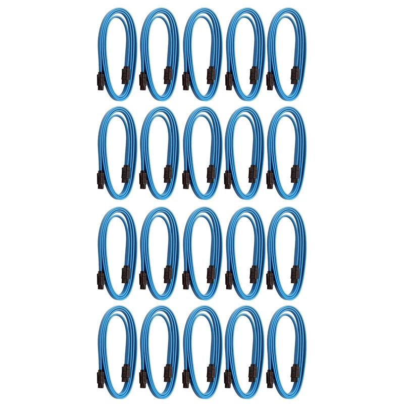 

20 Pcs SATA Cable SATAIII 6Gbps Double Head With Buckle Shrapnel Fixed Straight Optical Drive Hard Disk Serial Cable 1M