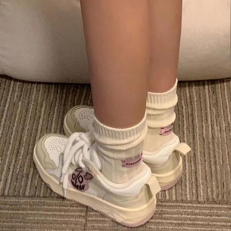 SHANPA Cartoon Rabbit Womens Sports Shoes Patchwork Cute Patch Fashion Designer Sneakers Platform Breathable Non-slip New Shoes