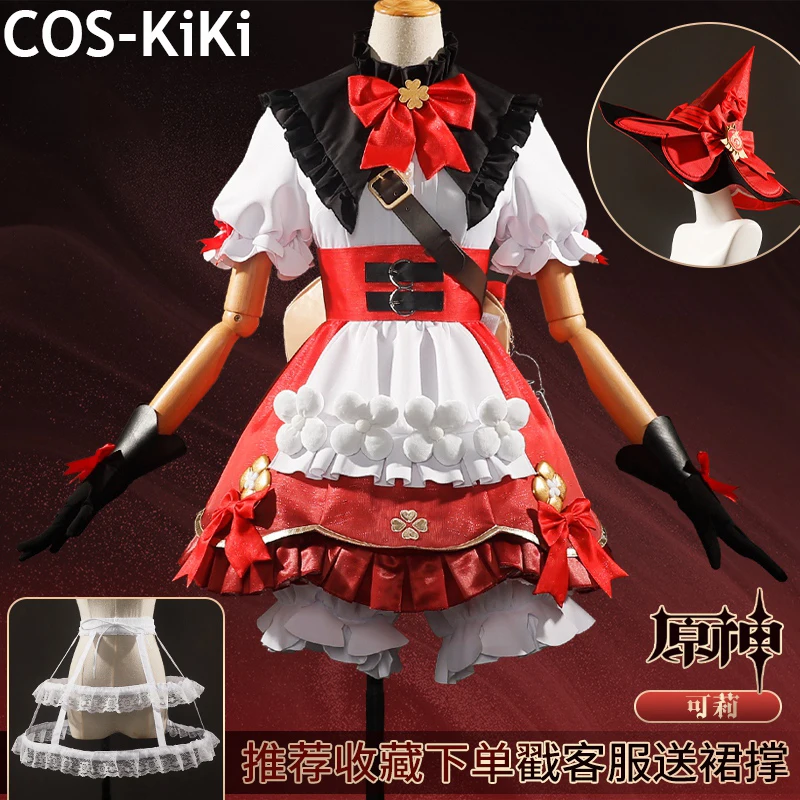 

COS-KiKi Genshin Impact Klee Game Suit Cosplay Costume Lolita Lovely Dress Halloween Carnival Party Role Play Outfit Women