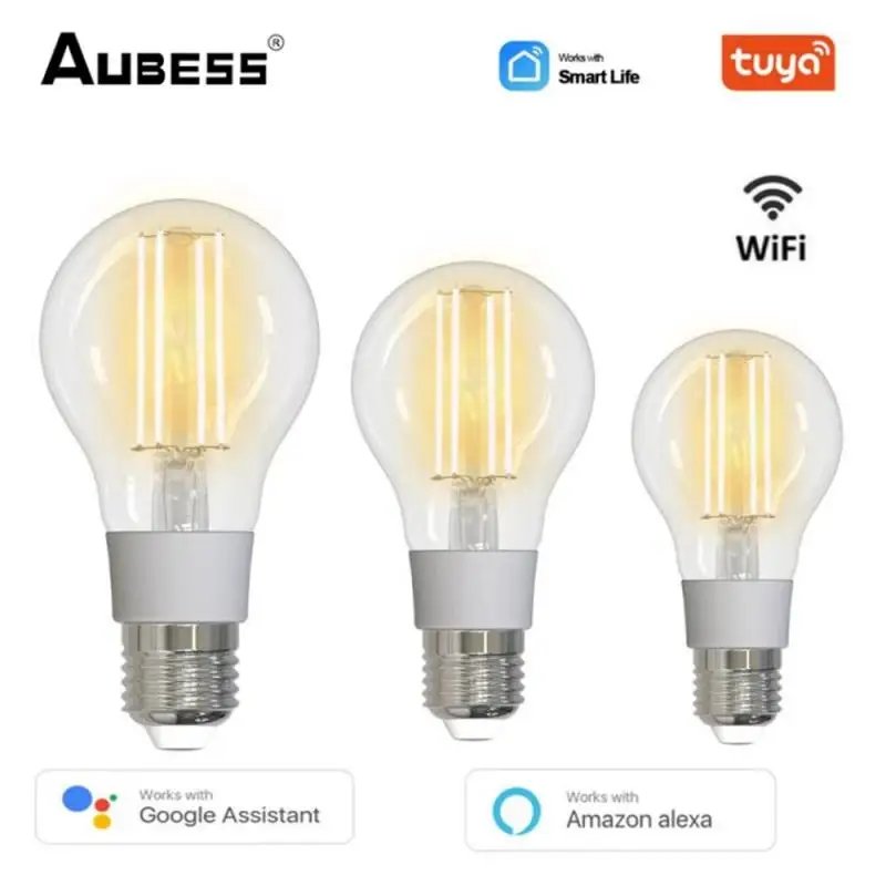 

WiFi Smart E27 Filament Bulb 90-250V 7W LED Filament Light Lamp Dimmable Lighting Light Support Smart Life Alexa Google Home