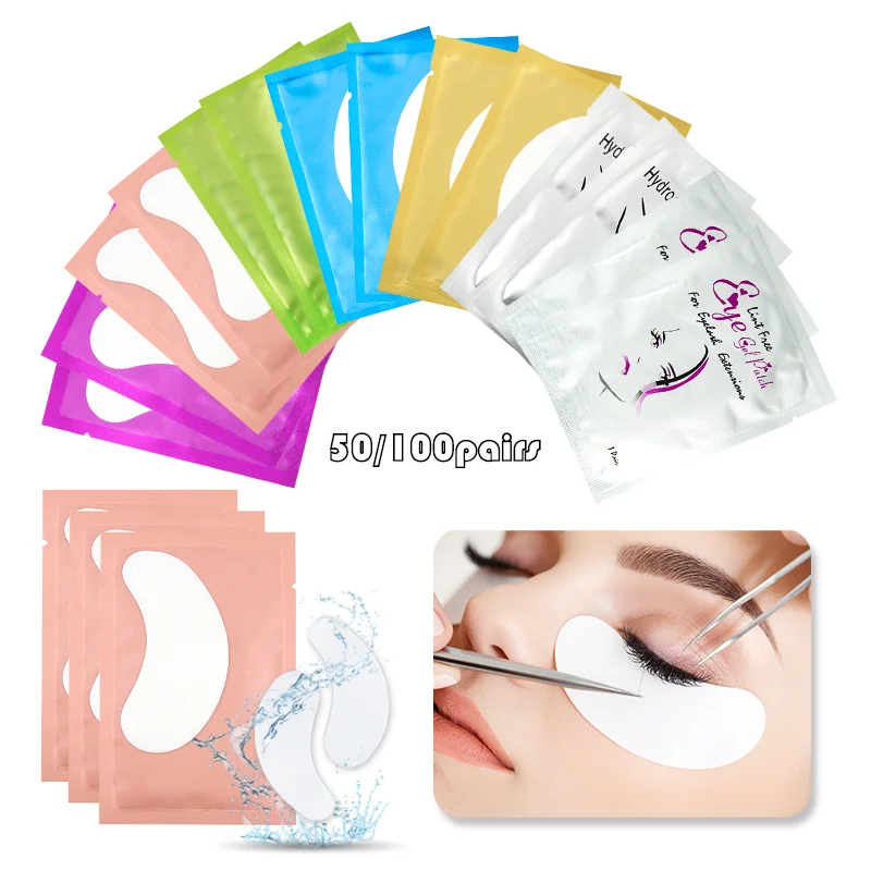 

50Pcs Eyelash Patches Hydrogel Gel Eye Patches Wholesale False Eyelash Extension Under Eye Pads Makeup Tools