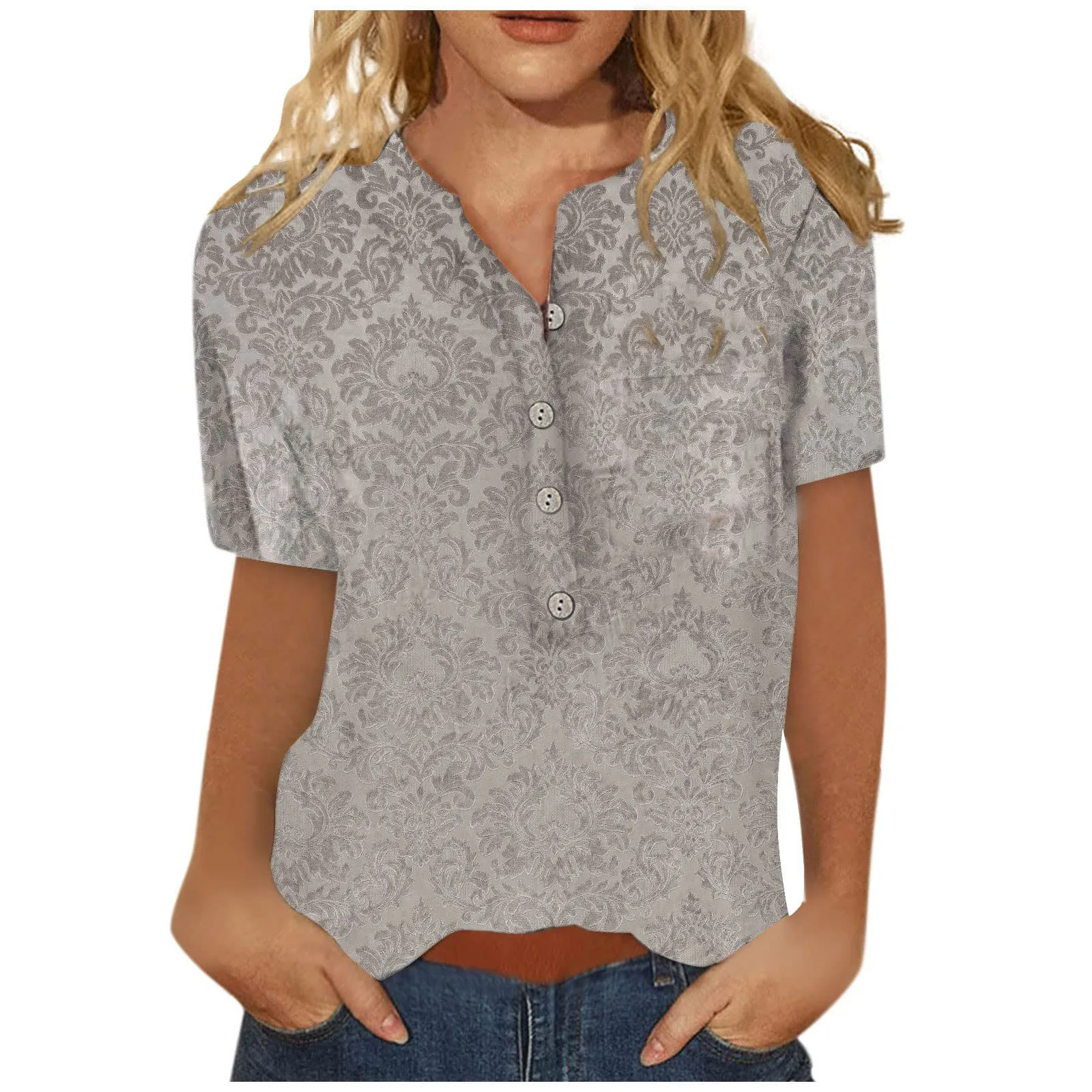 Футболка-поло в этническом клетку с коротким рукавом на пуговицах