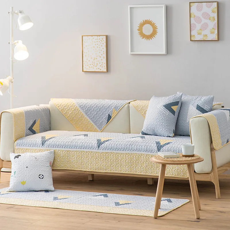 

Four Seasons Sofa Cover Cotton Non-slip Sofa Couch Seat Cushion Armrest Towel Fabric L Shape Pillowcover Living Room Home Decor
