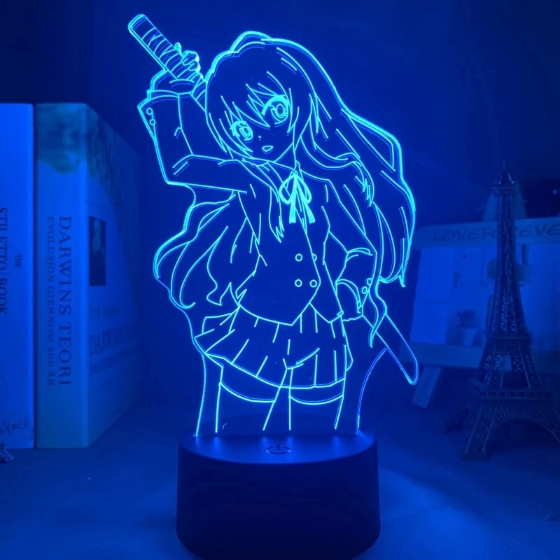 

3D LED Led Night Light Toradora Taiga Aisaka for Bedroom Decor Gift Colorful Nightlight Anime Waifu 3d Lamp Taiga Aisaka Torador