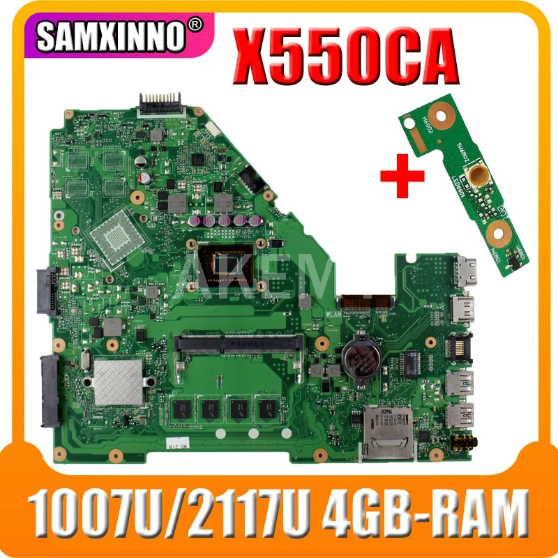 

SAMXINNO X550CC Laptop motherboard For Asus X550CA X550CL R510C Y581C X550C original mainboard 4GB-RAM 1007U/2117U CPU