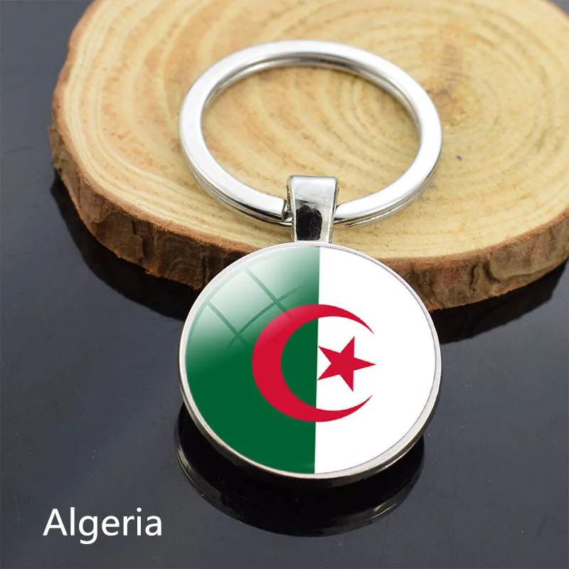

National Flag Keychain Double Sided National Flag Cabochon Pendant United States Britain Flag of Canada National Flag Keyring