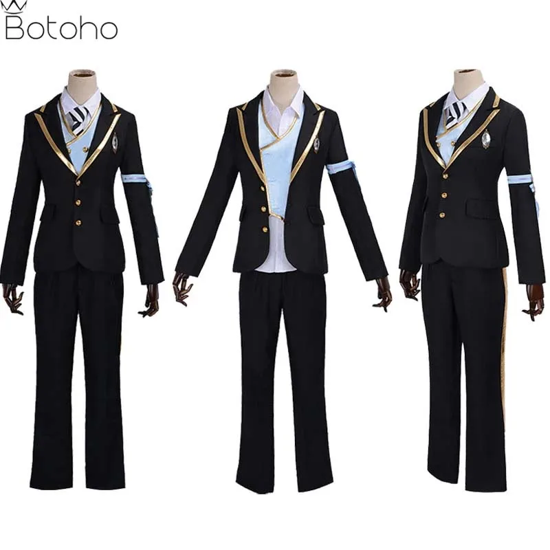 

Twisted-Wonderland Azul Ashengrotto Cosplay Costumes Octavinelle School Uniform Suits Jade Leech Floyd Leech Full Outfits Twiste