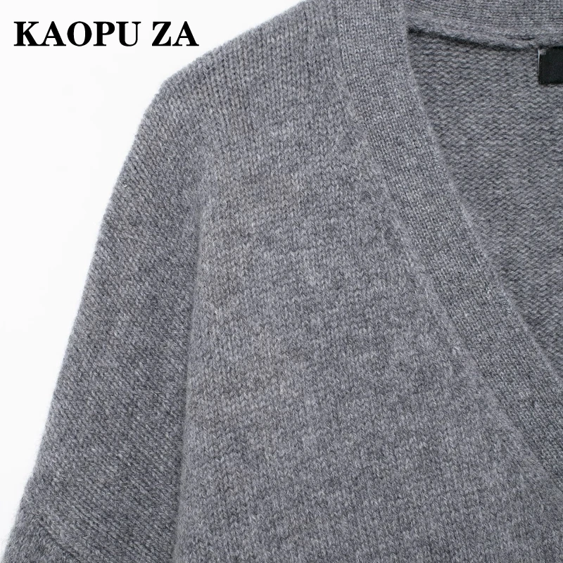 KAOPU ZA 2024 новый осенний женский повседневный кардиган с v-образным воротником