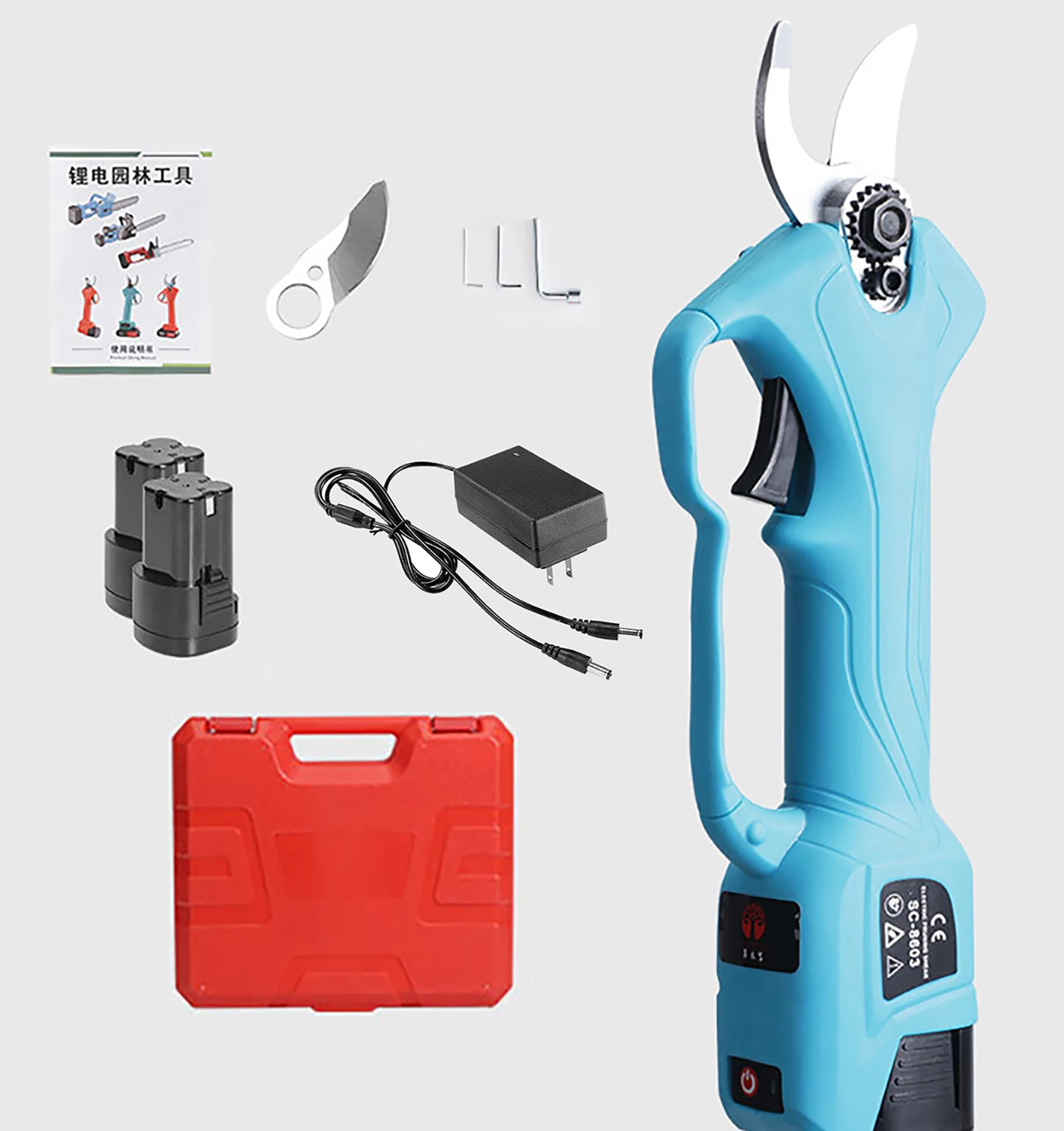 

Электрические садовые ножницы 16,8 В, секаторы для фруктовых деревьев, садовые ножницы для обрезки ветвей, многофункциональные электрические ножницы, 2 шт., аккумулятор