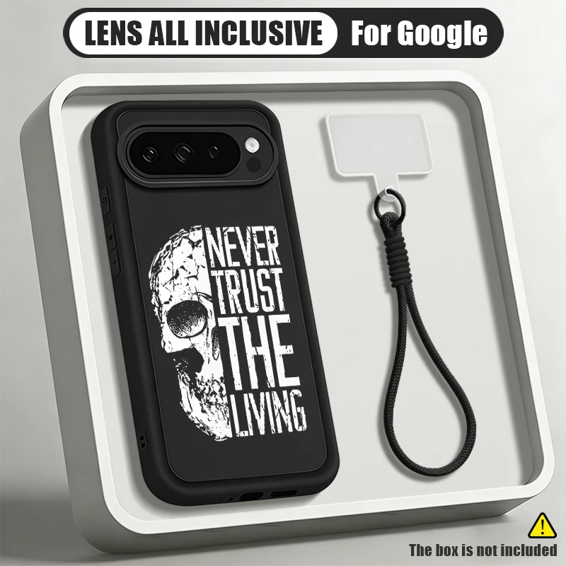 Фото Чехол для телефона с принтом скелета и ремешком на запястье для Google Pixel 10 9 8 7 Pro, Google 9A 8A 10 9 Pro XL 7A, мягкий чехол из ТПУ с ремешком-шнурком №1