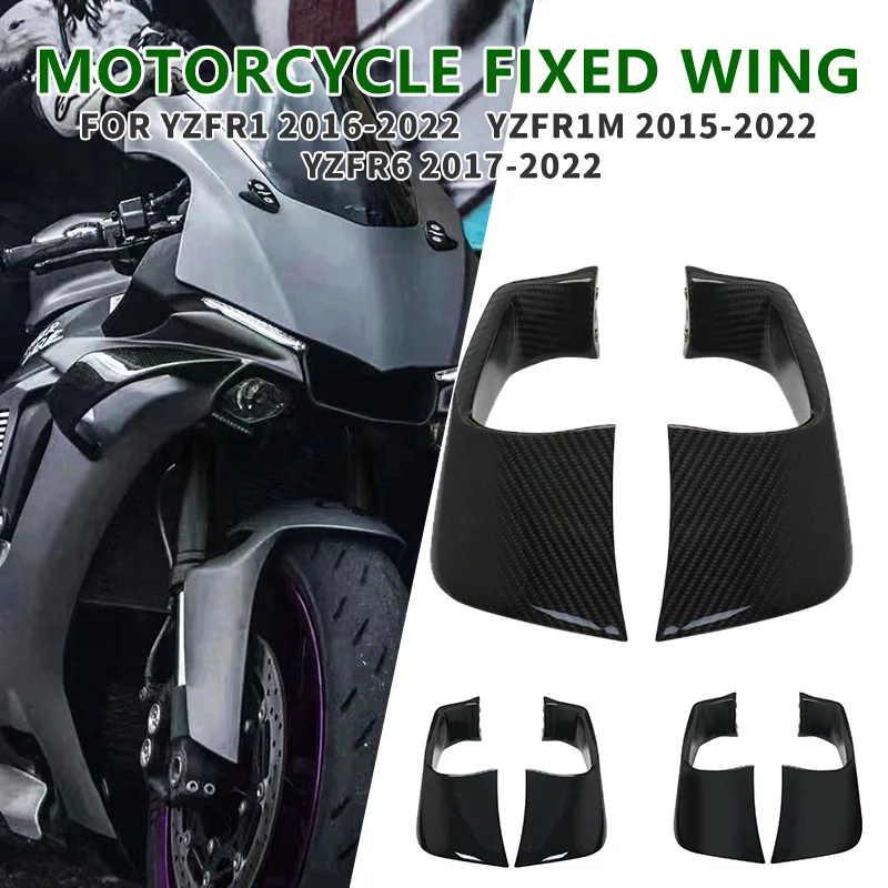 for Yamaha YZF R1 2015 - 2022 YZF R6 2017 - 2022 R1M 2015 - 2022 Motorcycle Aerodynamic Winglets Windshield Fairing Wing