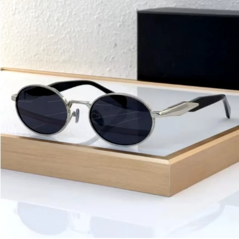 Маленькие овальные металлические солнцезащитные очки женские 65z новые люксовые