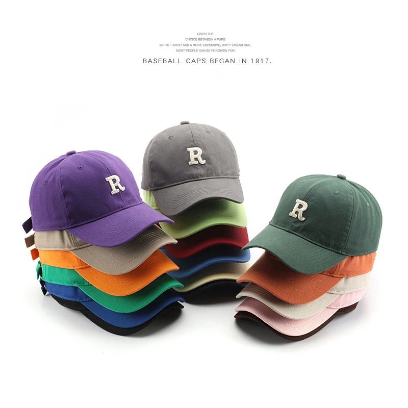 

Cotton Baseball Cap for Women and Men Fashion Letter R Snapback Hat Casual Hip Hop Hats 2022 Summer Visors Caps Unisex