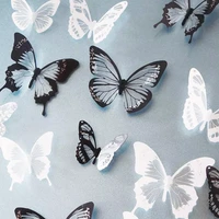 2022 18pcslot 3d crystal butterfly wall sticker beautiful butterflies art decals home decor stickers wedding decoration on the