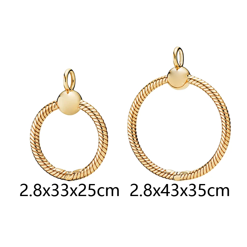 

18K Shine Gold Crown O Pendants Charms For Women Snake Chain Heart Button Signature Ball Clasp DIY Thick Cable Necklaces Jewelry