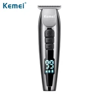 kemei lcd hair cutting machine usb electric hair clipper barber professional trimmer for men hair trimmer machine