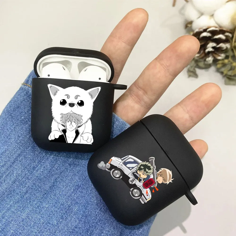 

Soft Silicone Bluetooth Protective Earphone Case Anime GINTAMA For AirPods 1 2 3 Pro Earphone Wireless Black cartoon Box cover