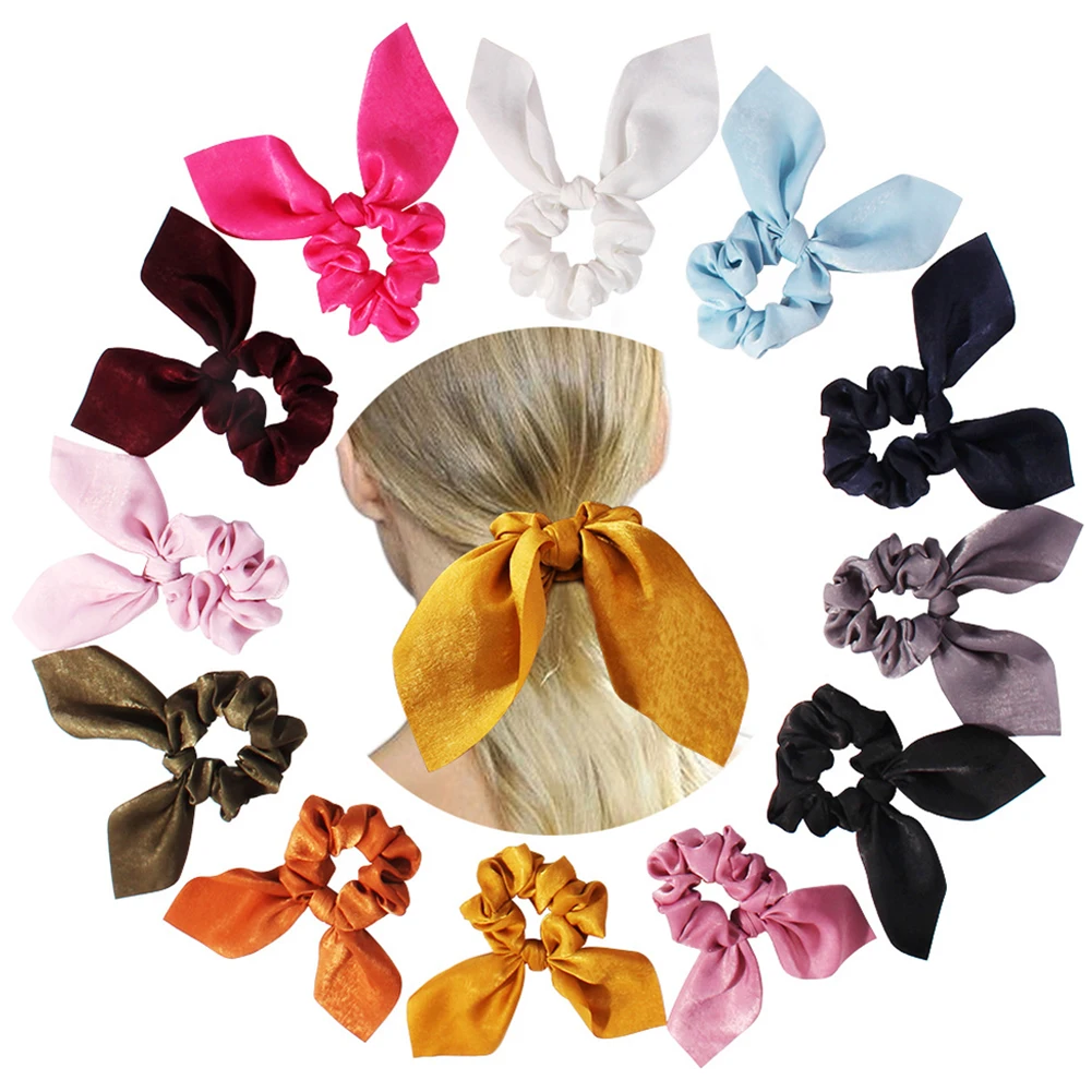 

Long Ribbon Women Ponytail Scrunchies Scarf Elastic Hair Band Knotted Streamer Hair Ties Silky Satin Hair Rope Hair Accessories