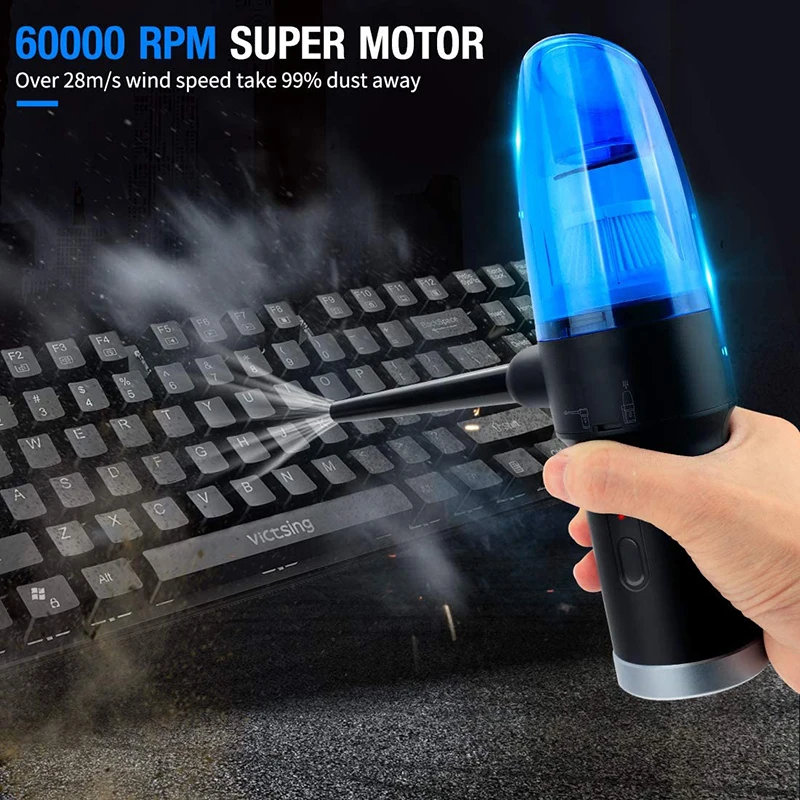 upgraded cordless electric compressed air duster blower vacuum 2 in 1 replaces canned air spray cleaner for computer keyboard free global shipping