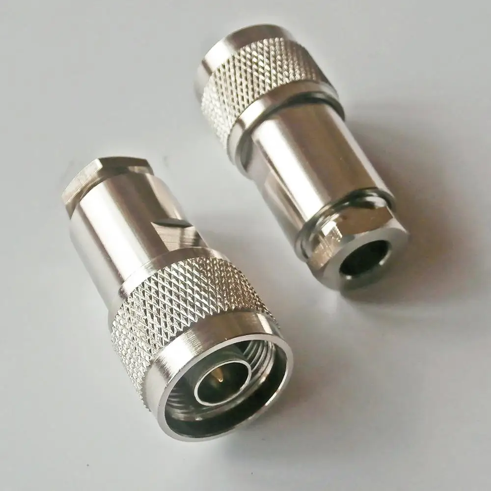 

1X Pcs N Male Socket Clamp Solder For RG5 RG6 LMR300 5DFB 5D-FB Cable Copper Straight Coaxial RF Connector Adapters