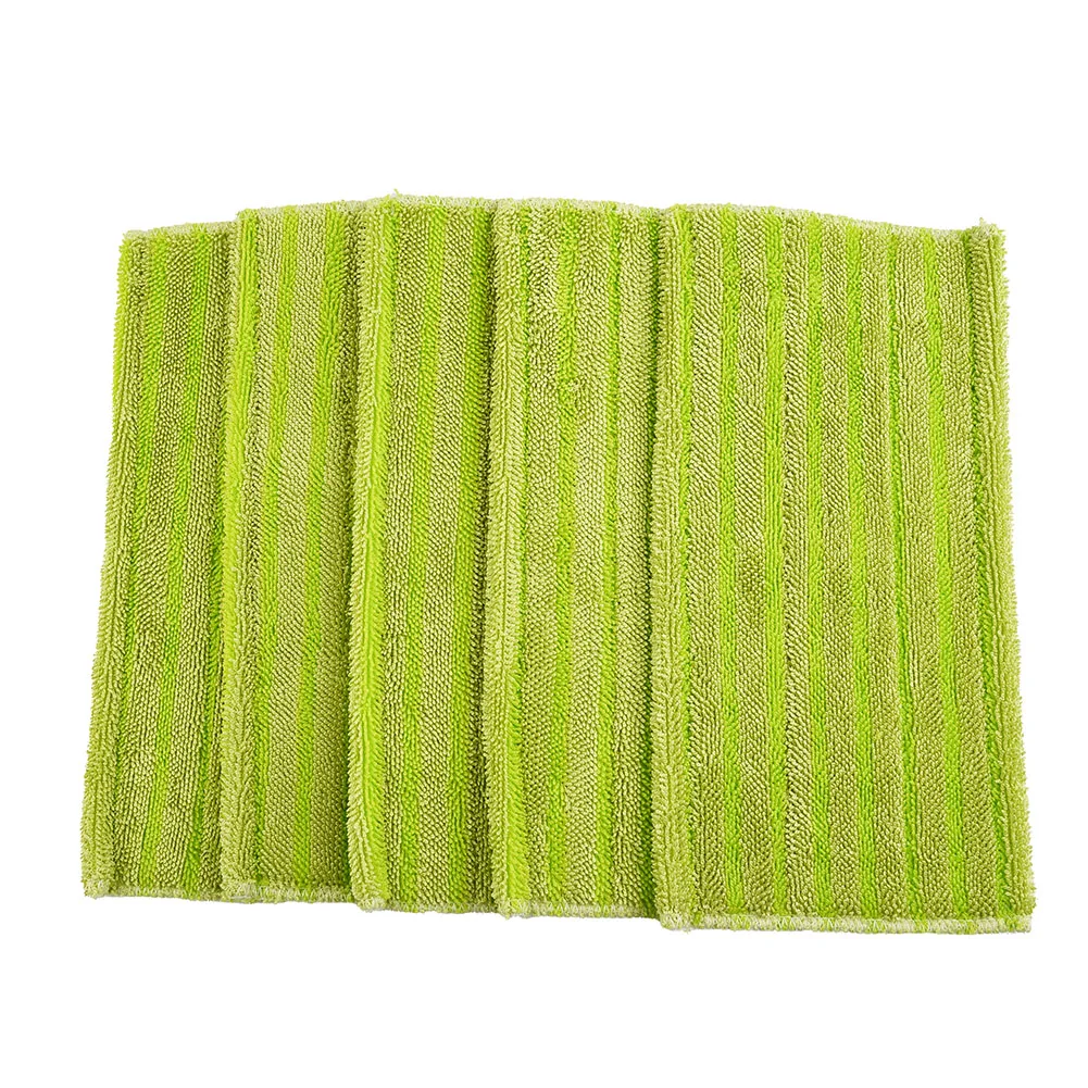 

5 Pcs Microfiber Cloth Kit Reusable Mop Pads For Swiffer Wet Jet Green Washable Cleaning Microfiber Cloth Set 29*15cm Household