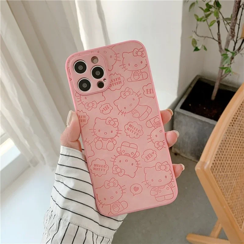 Чехол Hello Kitty из искусственной кожи для IPhone 13 12 11 Pro XS Max XR