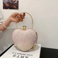 ladies pink wedding purse evening handbag cute crossbody bags heart shaped bag