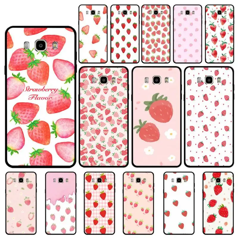 

MaiYaCa Pink Strawberry Phone Case for Samsung J 4 5 6 7 8 prime plus 2018 2017 2016 J7 core