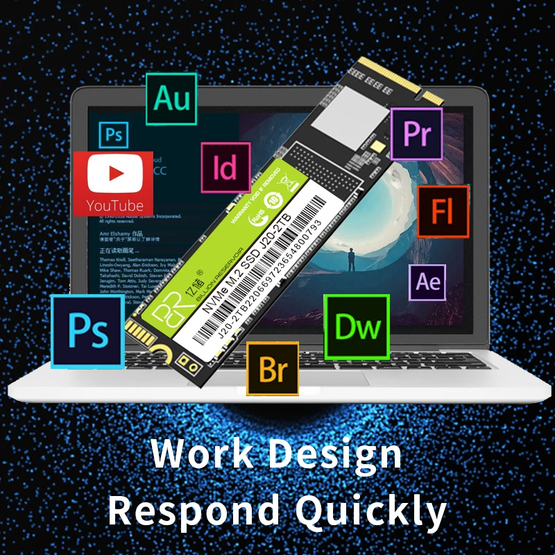 Твердотельный накопитель BR M.2 SSD PCIe NVME 128 ГБ 256 512 1 ТБ Gen3 * 4 2280 внутренний жесткий